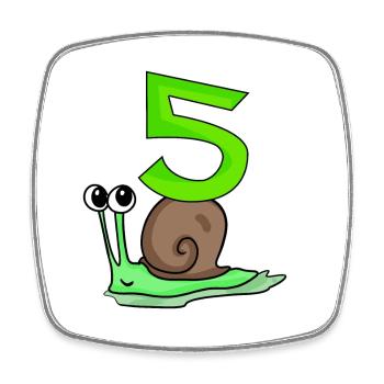 5 ans - 5ème anniversaire - motif escargot - Magnet carré - blanc - Devant