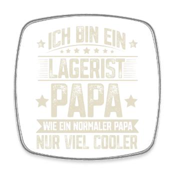 Papa Lagerist Vater Vatertag - Viereckiger Kühlschrankmagnet - Weiß - Vorne