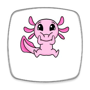 Axolotl - Viereckiger Kühlschrankmagnet - Weiß - Vorne