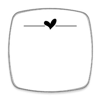 Heart Line - Square fridge magnet - white - Front