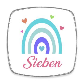 7. Geburtstag Regenbogen - Viereckiger Kühlschrankmagnet - Weiß - Vorne