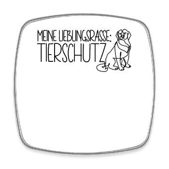 Meine Lieblingsrasse Tierschutz Tierheim Hund - Viereckiger Kühlschrankmagnet - Weiß - Vorne