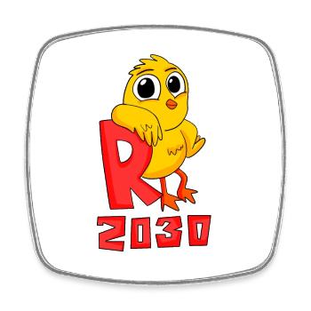 Rente 2030 Ruhestand Renteneintritt Rentner - Viereckiger Kühlschrankmagnet - Weiß - Vorne