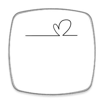 Heart Line - Square fridge magnet - white - Front
