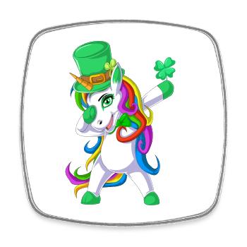Dabbing Einhorn St Patricks Tag - Viereckiger Kühlschrankmagnet - Weiß - Vorne