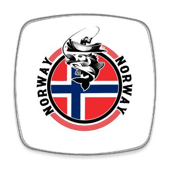 Norwegen Angeln Angler Fischen - Viereckiger Kühlschrankmagnet - Weiß - Vorne