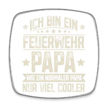 Papa Feuerwehr Vater Vatertag - Viereckiger Kühlschrankmagnet - Weiß - Vorne