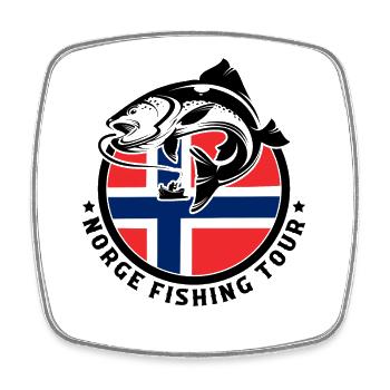 Norwegen Angeln Fischen Angler - Viereckiger Kühlschrankmagnet - Weiß - Vorne