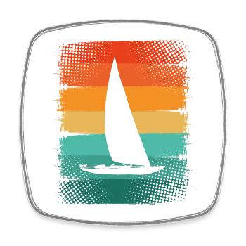 Sailboat - Square fridge magnet - white - Front