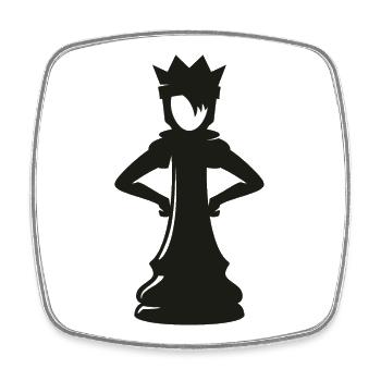 Angry Chess Queen – Chess Queen Design - Square fridge magnet - white - Front