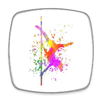 Pole Dance Fitness Farbspritzer Poledance - Viereckiger Kühlschrankmagnet - Weiß - Vorne