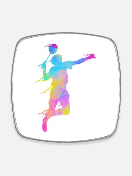 Badminton Fan Squash Coach Club Women - Square fridge magnet - white