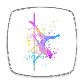 Pole Dance Fitness Farbspritzer Poledance - Viereckiger Kühlschrankmagnet - Weiß - Vorne