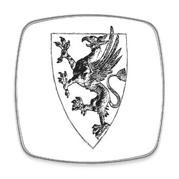 Stehender Greif von Rostock - Viereckiger Kühlschrankmagnet - Weiß - Vorne