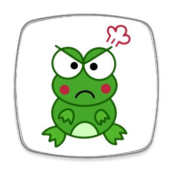 Wütender Frosch – Cartoon Frog Design - Viereckiger Kühlschrankmagnet - Weiß - Vorne