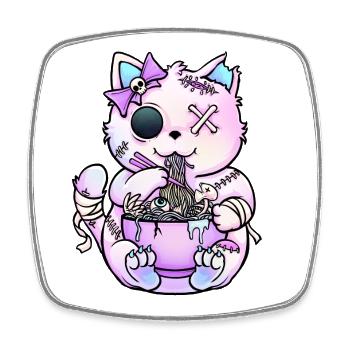 Pastel-Gothic-Katze Ramen - Viereckiger Kühlschrankmagnet - Weiß - Vorne