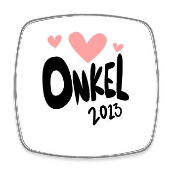 Onkel 2023 - Onkel werden - Viereckiger Kühlschrankmagnet - Weiß - Vorne