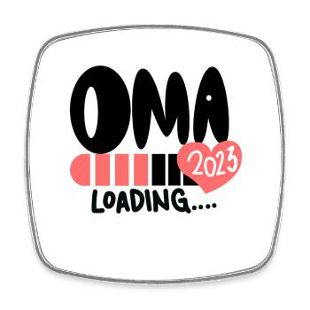 Oma 2023 - Werdende Oma - Viereckiger Kühlschrankmagnet - Weiß - Vorne