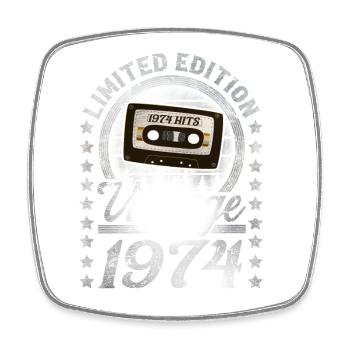 1974 Year of birth Year of construction Birthday Vintage - Square fridge magnet - white - Front