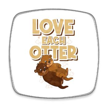 Love Each Otter – Cute Otter Couple - Viereckiger Kühlschrankmagnet - Weiß - Vorne