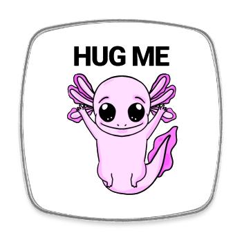 Axolotl Hug - Square fridge magnet - white - Front