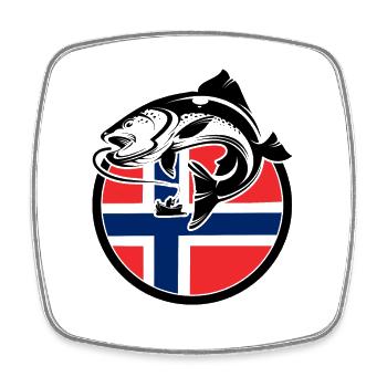 Norwegen Angeln Angler Fischen - Viereckiger Kühlschrankmagnet - Weiß - Vorne
