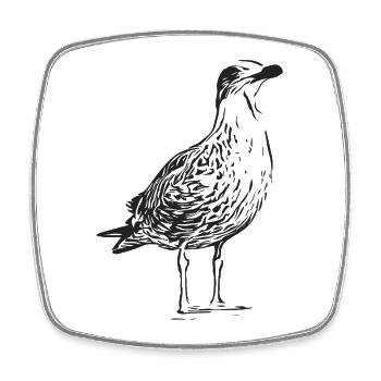 A beautiful seagull - Square fridge magnet - white - Front