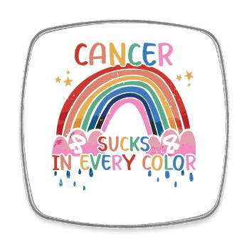 Le cancer aspire dans toutes les couleurs de l’arc-en-ciel coloré - Magnet carré - blanc - Devant