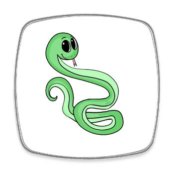 Serpent - Magnet carré - blanc - Devant