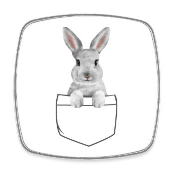 Rabbit Easter Flowers Rabbit Dad - Square fridge magnet - white - Front
