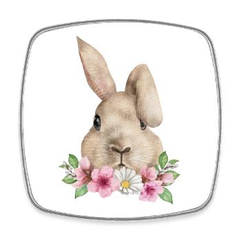 Rabbit Floppy Ear Easter Rabbit Mom - Square fridge magnet - white - Front