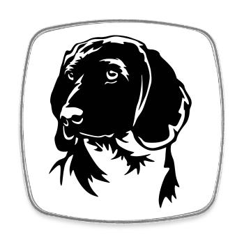 Bavarian Mountain Sweat Dog Head - Square fridge magnet - white - Front