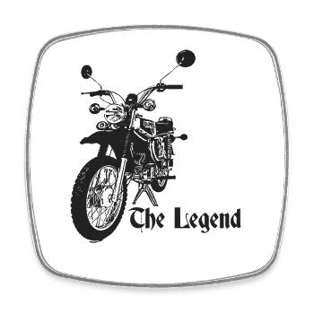Simson - S51 - Enduro - The Legend - Viereckiger Kühlschrankmagnet - Weiß - Vorne