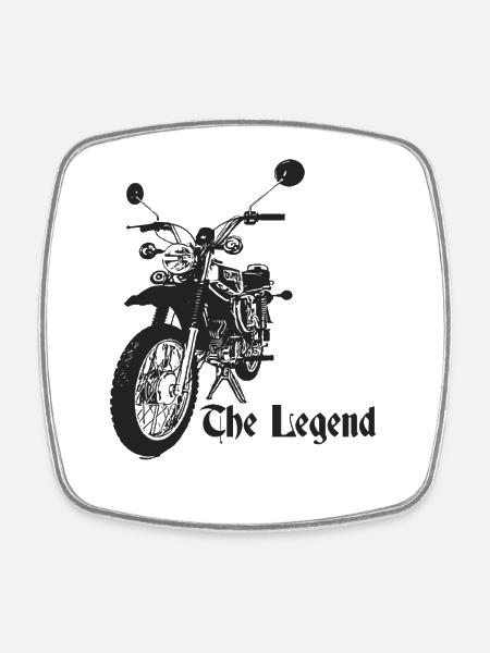 Simson - S51 - Enduro - The Legend - Viereckiger Kühlschrankmagnet - Weiß
