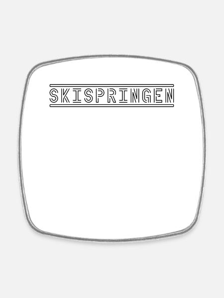 Skispringen - Viereckiger Kühlschrankmagnet - Weiß