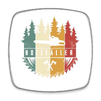 Holzfäller - Viereckiger Kühlschrankmagnet - Weiß - Vorne