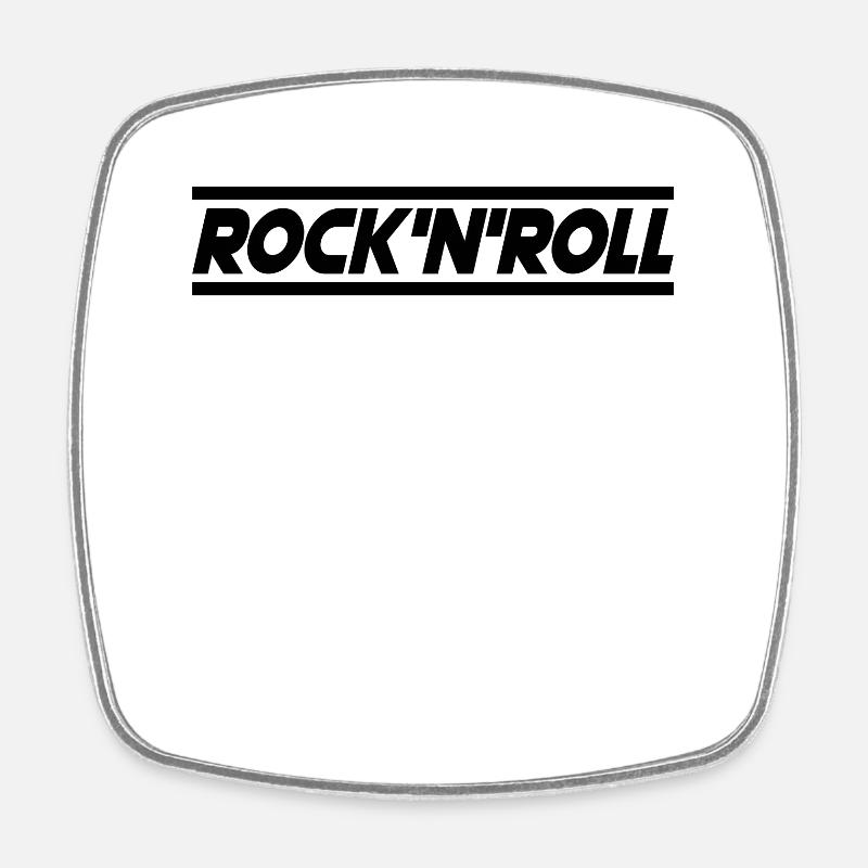 Rock n Roll - Magnet carré - blanc