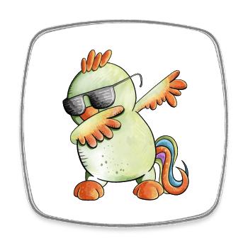Dab Dance Rooster I Dabbendes Poulet - Magnet carré - blanc - Devant