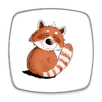 Droll Red Panda I Faune - Magnet carré - blanc - Devant