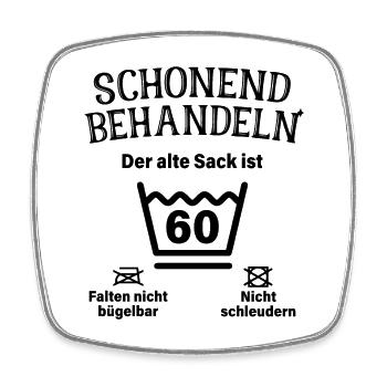 Schonend Behandeln 60. Geburtstag Der Alte Sack 60 - Viereckiger Kühlschrankmagnet - Weiß - Vorne