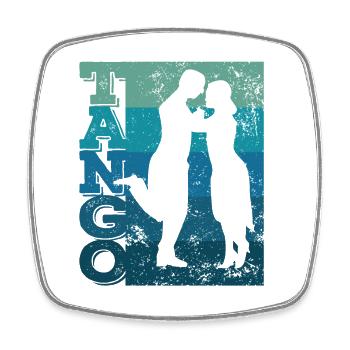 Tango Argentino Retro Vintage Tango Vals Tango - Viereckiger Kühlschrankmagnet - Weiß - Vorne