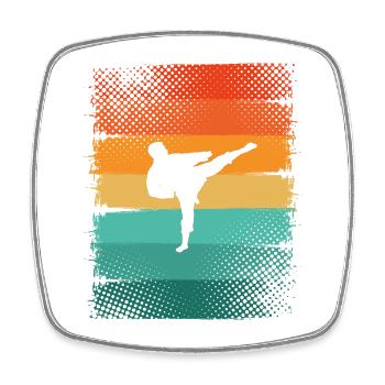 Karate - Square fridge magnet - white - Front
