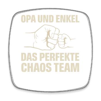 Opa Enkel Chaos Team - Viereckiger Kühlschrankmagnet - Weiß - Vorne
