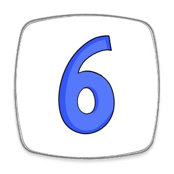 6 - Viereckiger Kühlschrankmagnet - Weiß - Vorne