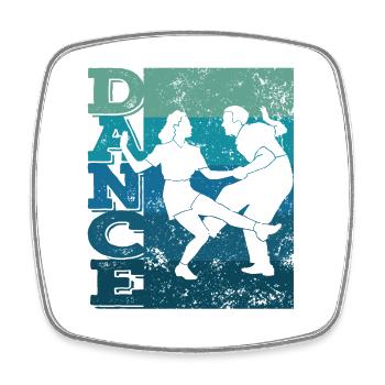 Boogie Woogie Swing Tanzen Retro Farben Vintage - Viereckiger Kühlschrankmagnet - Weiß - Vorne