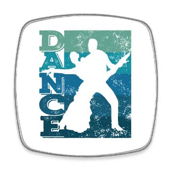 Latin American Dance Couple Vintage - Square fridge magnet - white - Front