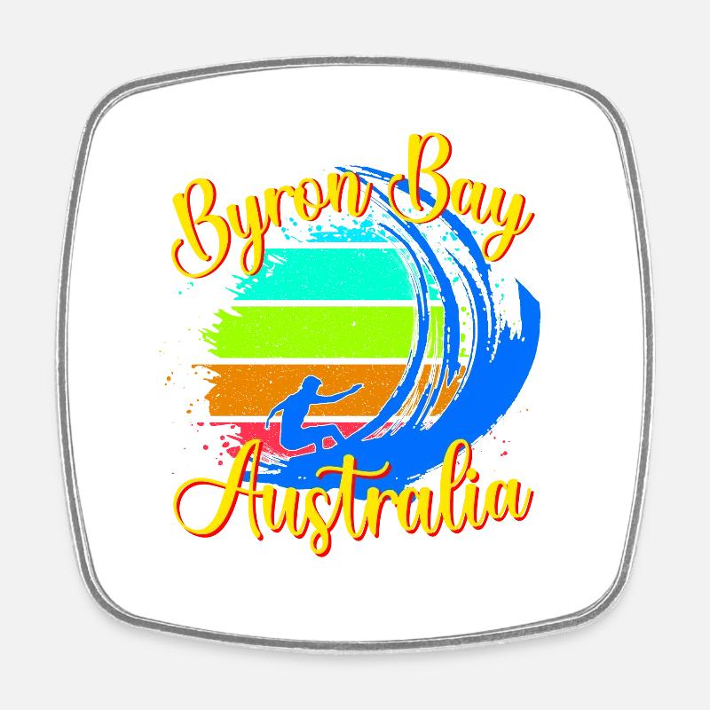 Byron Bay Australia Surfing - Square fridge magnet - white