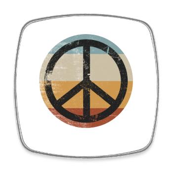 Retro Design Peace Sign Peace Sign - Square fridge magnet - white - Front
