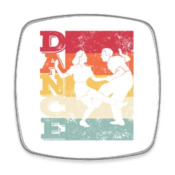 Boogie Woogie Swing Tanzen Retro Farben Vintage - Viereckiger Kühlschrankmagnet - Weiß - Vorne