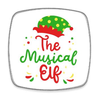 Musikalischer Elf Wichtel Weihnachten - Viereckiger Kühlschrankmagnet - Weiß - Vorne